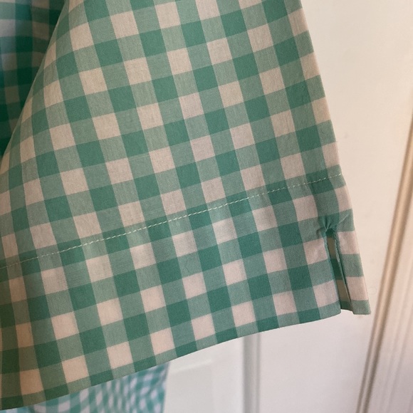 Men’s Small Polo by Ralph Lauren short sleeve button up mint green checked shirt - Picture 4 of 6